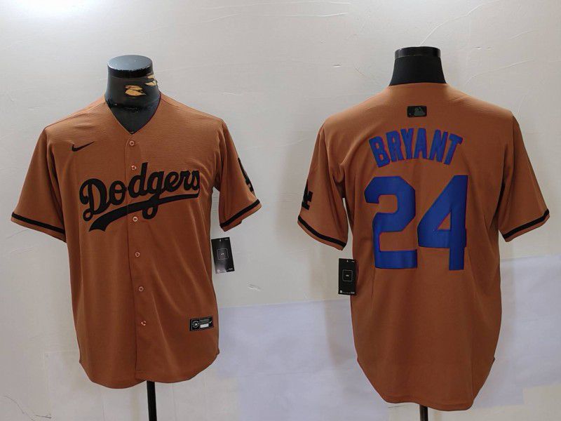 Men Los Angeles Dodgers 24 Bryant army green joint name 2024 Nike MLB Jersey style 4